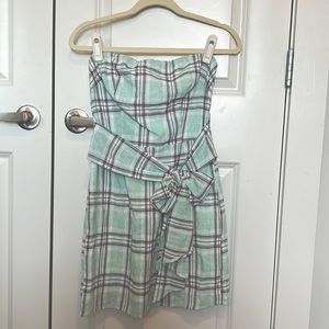 PLAID STRAPLESS DRESS